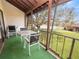 Relaxing screened balcony with patio furniture and view of tennis court at 230 La Casa # 230, Lake Wales, FL 33898