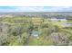 An aerial view of the cozy home and surrounding serene landscape featuring a lake and lush greenery at 2432 4Th St, Orlando, FL 32820