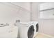 Well-lit laundry room equipped with washer, dryer, and utility sink for added convenience at 4455 Indigo Sky Ln, Kissimmee, FL 34744