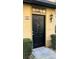 Black front door with a glass window and a door handle at 5979 Westgate Dr # 1021, Orlando, FL 32835