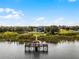 Waterfront view with dock leading to community pool and clubhouse at 1101 Maidenmoor Rd, Winter Garden, FL 34787