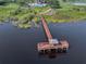 Long dock leading to the community pool and clubhouse, surrounded by lush green landscape at 1101 Maidenmoor Rd, Winter Garden, FL 34787