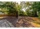 Large backyard with mature trees and a spacious grassy area at 1232 Saint James Rd, Orlando, FL 32808
