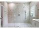 Beautiful bathroom features a large walk-in glass shower with updated fixtures at 231 Chestnut Ridge St, Winter Springs, FL 32708