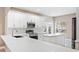 Well-equipped kitchen featuring a large island, white cabinets, stainless steel appliances, and quartz countertops at 231 Chestnut Ridge St, Winter Springs, FL 32708