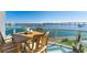 Waterfront balcony showcasing outdoor dining with beautiful views of the bay and city skyline at 241 Riverside Dr # 201, Daytona Beach, FL 32117