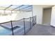 Private pool with safety fence and storage area at 4114 Lana Ave, Davenport, FL 33897