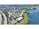 Aerial view of the community with pools, lazy river, mini golf, volleyball, basketball, and lakeside views at 4608 Egg Harbor Dr, Kissimmee, FL 34746