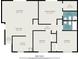 Floor plan shows a layout of 3 bedrooms, 2 bathrooms, living room, dining area and kitchen at 7340 Daniel Webster Dr # 7, Winter Park, FL 32792