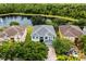 House nestled in a community by a lake, showcasing a bird's-eye perspective at 12666 Moss Park Ridge Dr, Orlando, FL 32832