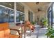Relaxing screened porch with seating and ceiling fan at 2147 Sunbow Ave, Apopka, FL 32703