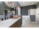 Modern bathroom with a soaking tub, double vanity, and stylish fixtures at 2793 Lido Key Dr, Kissimmee, FL 34747