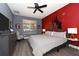 Bedroom with king-size bed and Disney-themed wall art at 2793 Lido Key Dr, Kissimmee, FL 34747