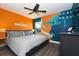 Bedroom with king-size bed and Mandalorian-themed wall art at 2793 Lido Key Dr, Kissimmee, FL 34747