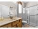 Clean bathroom with single vanity, toilet and walk-in shower at 4 Arika At Lionspaw, Daytona Beach, FL 32124