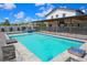 Resort-style pool with a spa and fire features at 711 Cypress Ave, Orange City, FL 32763