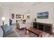 Inviting living room with ample seating, a media center, and seamless flow to the dining and kitchen areas at 8020 Tuscany Way # 6401, Davenport, FL 33896