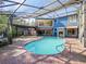 Inviting pool area with screened enclosure and brick deck at 2395 Windward Cv, Kissimmee, FL 34746