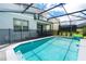 Enclosed pool with safety fence and grassy backyard at 2472 Dubai St, Kissimmee, FL 34747