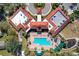 Community pool and clubhouse aerial view at 3713 Doune Way, Clermont, FL 34711