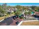 Golf cart parking area with several carts available at 3713 Doune Way, Clermont, FL 34711