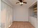 Bright dining area with neutral walls, ceiling fan, and tile flooring at 3208 Oak Lawn Pl # 218, Winter Park, FL 32792