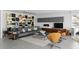 Expansive living room with modern decor, comfortable seating, and an entertainment center for sophisticated living at 6877 S Atlantic Ave, New Smyrna Beach, FL 32169