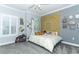 Bedroom with a plush rug, window with shutters, and a decorative tapestry at 179 Hillcrest Dr, Oviedo, FL 32765