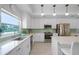 Modern kitchen with white cabinets, stainless steel appliances, and light green backsplash at 2031 Eaton St, Maitland, FL 32751