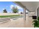 Covered patio with an outdoor pool and lounge area for relaxing and entertaining guests at 9573 Meadow Hunt Way, Winter Garden, FL 34787