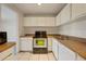 Classic kitchen featuring white cabinets, black appliances and easy to clean tile floor at 230 Moree Loop # 4, Winter Springs, FL 32708