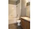 Clean bathroom with tub, shower, and vanity at 2586 Grand Central Pkwy # 1, Orlando, FL 32839