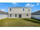 Back exterior of a two-story home with a sliding glass door leading to the backyard at 514 Eagle Landing Blvd, Winter Haven, FL 33880