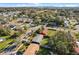 Aerial view of a residential neighborhood with tree-lined streets and city skyline at 783 Cornelia Ct, Orlando, FL 32811