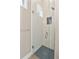 Modern bathroom features a glass-enclosed shower with subway tile and stylish blue tile floor at 15138 Shonan Gold Dr, Winter Garden, FL 34787