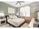 Bright bedroom with a floral comforter and a world map print at 275 Sunfish Dr, Winter Haven, FL 33881