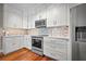 Modern kitchen with white cabinets, granite countertops and stainless steel appliances at 2801 S Ridgewood Ave # 807, South Daytona, FL 32119