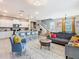 Modern kitchen features white cabinets, island with seating, and stainless steel appliances at 3798 Lana Ave, Davenport, FL 33897