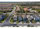 Bird's eye view showcases a neighborhood, with houses, palm trees and well-maintained streets at 7343 Oakmoss Loop, Davenport, FL 33837