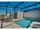 Private screened-in plunge pool with lounge chairs and a backyard view at 9023 Dogleg Dr, Davenport, FL 33896