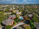 Aerial shot capturing a community with lush trees, beautiful pool, and well-maintained buildings under a partly cloudy sky at 1341 Arbor Vista Loop # 321, Lake Mary, FL 32746