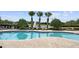 Community pool features inviting lounge chairs, manicured landscaping, and tall palm trees at 13829 Ingelnook Dr, Windermere, FL 34786