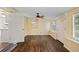 Bright bonus room with wood flooring and ceiling fan at 2049 Jefferson Ave, Deltona, FL 32738
