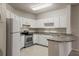 Modern kitchen with white cabinetry and granite countertops at 911 N Orange Ave # 448, Orlando, FL 32801