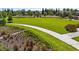 Aerial view of a park featuring landscaped greenery, walking paths and beautiful shrubbery at 1015 Jack Nicklaus Ct, Kissimmee, FL 34747