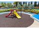 Community playground featuring colorful slides, climbing structures, and shaded seating areas at 1015 Jack Nicklaus Ct, Kissimmee, FL 34747