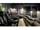 Home theater boasts reclining seats, movie poster decor, and a comfortable sofa, perfect for movie nights at 1015 Jack Nicklaus Ct, Kissimmee, FL 34747