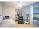 Cozy bedroom with twin bed and relaxing armchair at 110 Rosedale Dr, Deltona, FL 32738
