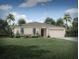 Single-story house with a two-car garage and palm trees at 110 Rosedale Dr, Deltona, FL 32738