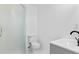 Modern bathroom featuring a glass shower door, updated fixtures, and a new vanity at 1113 Leeward Dr, Deltona, FL 32738